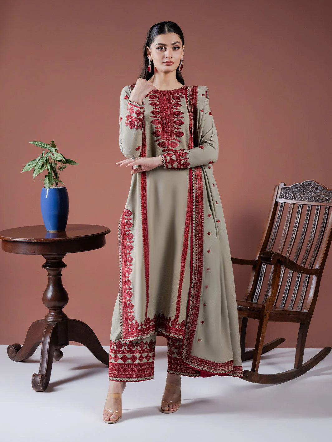 ASIM JOFA-3PC LAWN EMBROIDERED SHIRT WITH LAWN EMBROIDERED DUPATTA AND EMB TROUSER-PK-5547