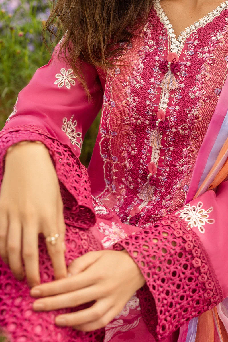 MUSHQ - 3PC LAWN EMBROIDERED SHIRT WITH CHIFFON PRINTED DUPATTA AND TROUSER -PK-5684