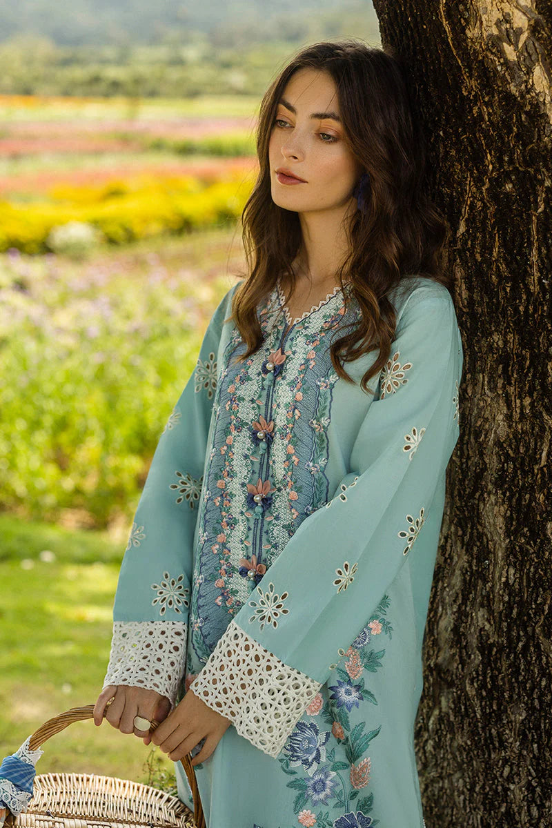 MUSHQ-3PC LAWN EMBROIDERED SHIRT WITH MONARK PRINT DUPATTA AND TROUSER-PK-5656