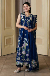 MARYAM HUSSAIN-UNSTITCHED 3PC LAWN EMBROIDERED SUIT-PK-4910