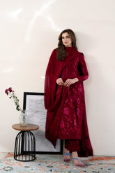 ZAIB-UNSTITCHED 3PC DHANAK EMBROIDERED SUIT-PK-5087