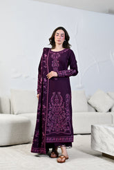 ZAIB-UNSTITCHED 3PC KARANDI EMBROIDERED SUIT-PK-5310