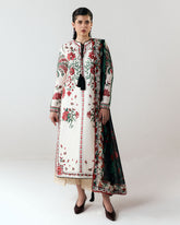 HUSSAIN REHAR-UNSTITCHED 3PC DHANAK EMBROIDERED SUIT-PK-5244