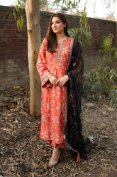 ANEELAS-UNSTITCHED 3PC LAWN PRINTED SUIT-PK-048