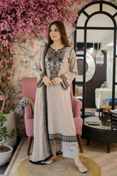 LIBAAS-UNSTITCHED 3PC LAWN EMBROIDERED SUIT-PK-4561