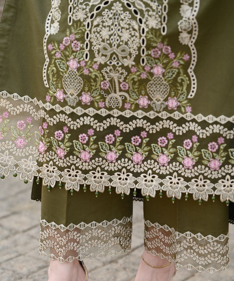 LIBAAS-UNSTITCHED 3PC KARANDI HEAVY EMBROIDERED SUIT-PK-5810