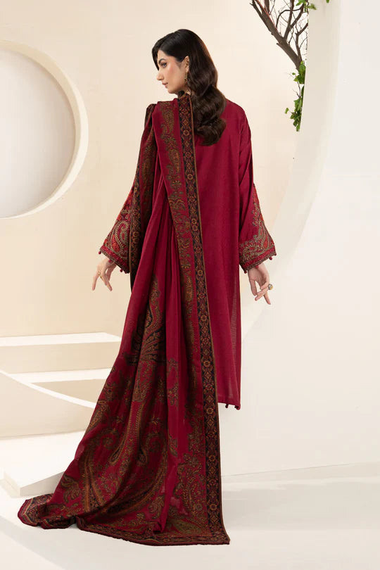MARIA.B-UNSTITCHED 3PC KHADDAR EMBROIDERED SUIT-PK-3268