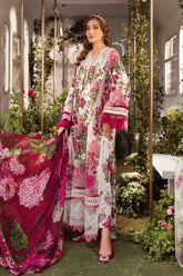 MARIA.B-UNSTITCHED 3PC LAWN PRINTED EMB SUIT-PK-5725