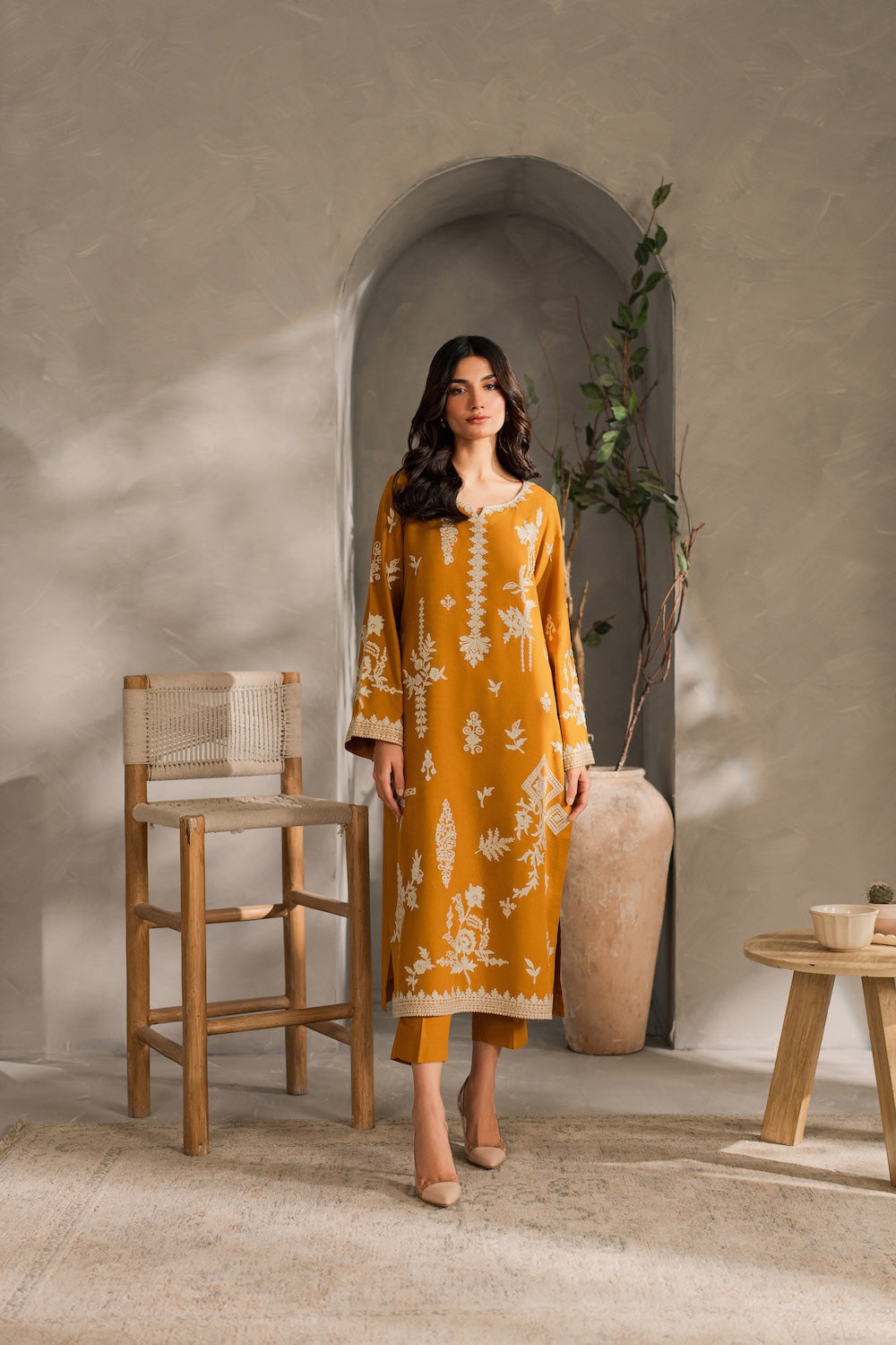 MIRANA- UNSTITCHED 3PC DHANAK EMBROIDERED SUIT-PK-5815