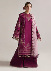 HUSSAIN REHAR-UNSTITCHED 3PC DHANAK EMBROIDERED SUIT-PK-5179