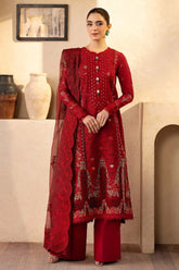 QALAMQAR-UNSTITCHED 3PC LAWN EMBROIDERED SUIT-PK-4709