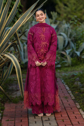 RANG RASIYA-UNSTITCHED 3PC LAWN CHIKAN EMBROIDERED SUIT-PK-4885