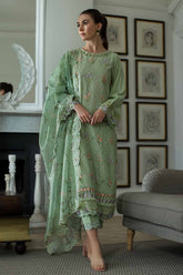 SOBIA NAZIR-UNSTITCHED 3PC LAWN CHIKAN EMBROIDERED SUIT-PK-4616