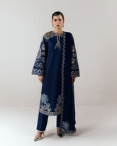 HUSSAIN REHAR-UNSTITCHED 3PC KARANDI EMBROIDERED SUIT-PK-5245