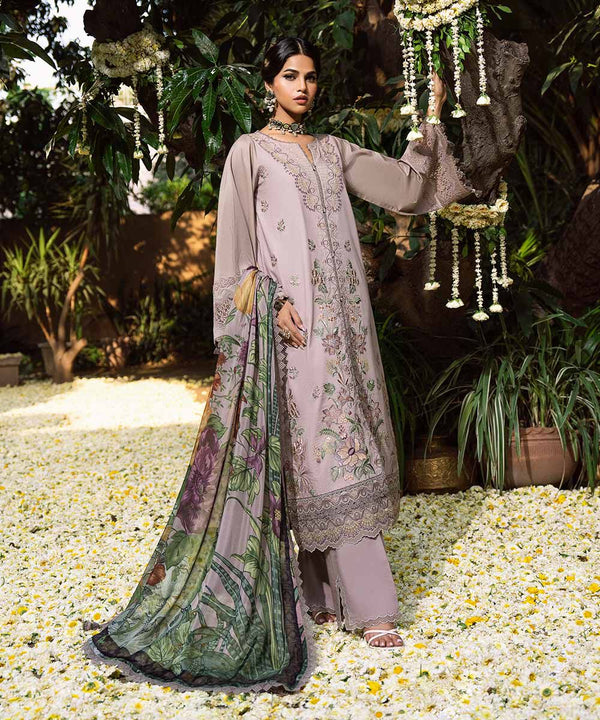 SAPPHIRE-UNSTITCHED 3PC DHANAK EMBROIDERED SUIT-PK-3824