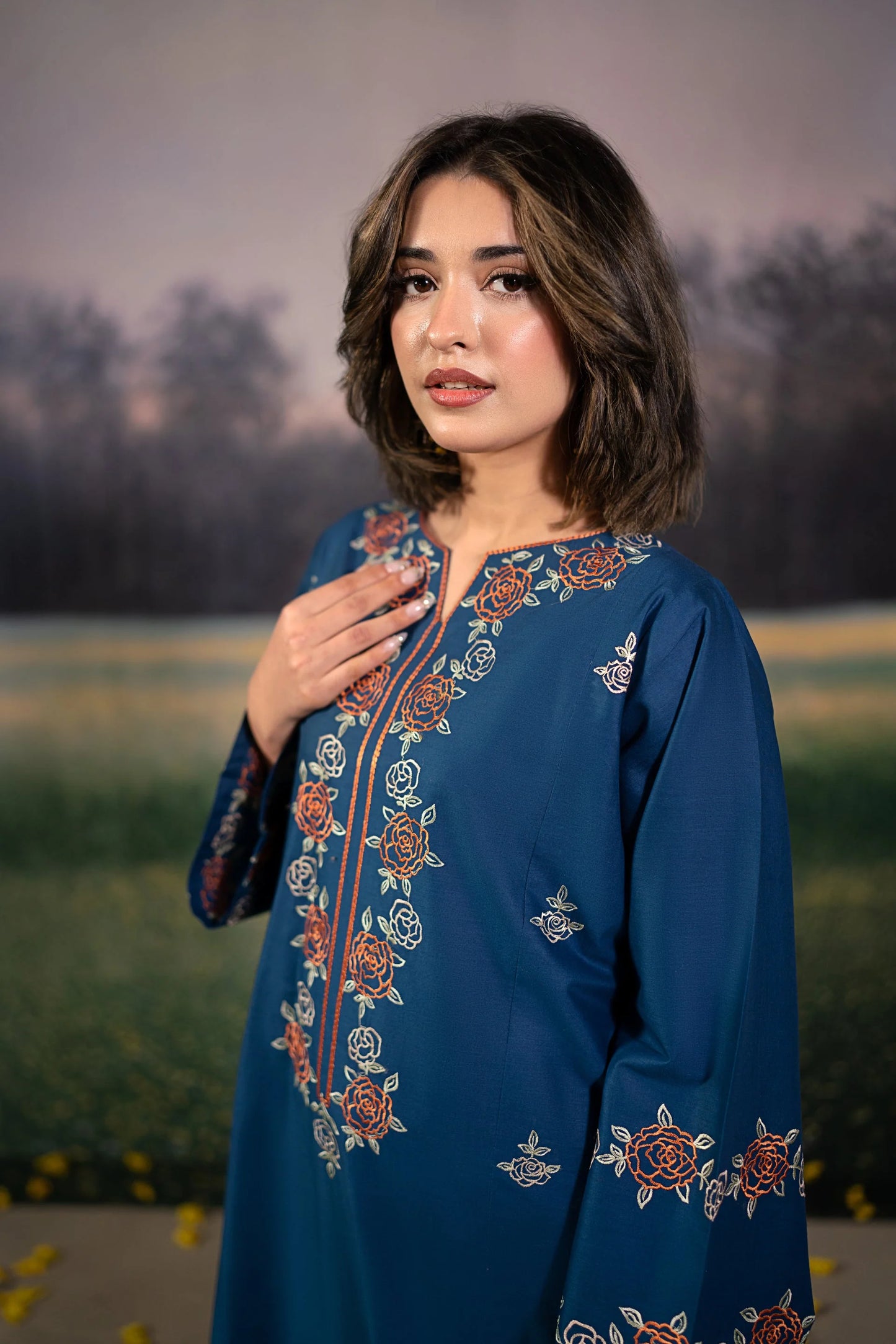 URGE-2PC LAWN EMBROIDERED SHIRT WITH LAWN EMBROIDERED TROUSER-BIC-5642