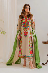 VINTAGE-UNSTITCHED 3PC LAWN EMBROIDERED SUIT-PK-4636