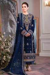 ASIM JOFA-UNSTITCHED 3PC VELVET EMBROIDERED SUIT-PK-5855