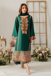 VINTAGE- UNSTITCHED 3PC DHANAK EMBROIDERED SUIT-PK-5785