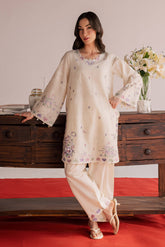 BATIK-2PIECE DHANAK EMBROIDERED SHIRT WITH DHANAK EMB SLEEVES-PK-15024