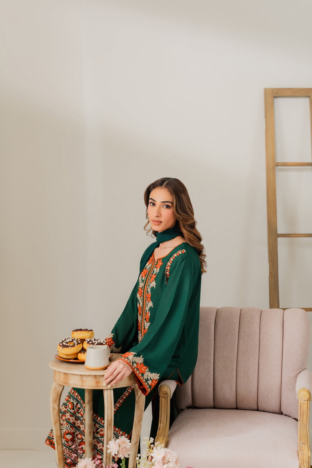 VINTAGE- UNSTITCHED 3PC DHANAK EMBROIDERED SUIT-PK-5785