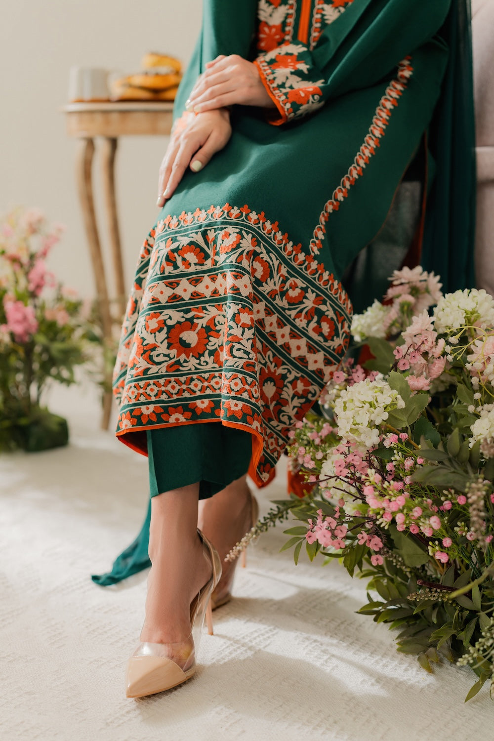 VINTAGE- UNSTITCHED 3PC DHANAK EMBROIDERED SUIT-PK-5785