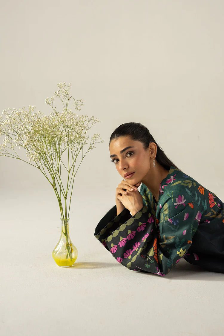 AFROZEH-UNSTITCHED 2PC SHAMOZE SILK PRINTED SUIT-PK-5825