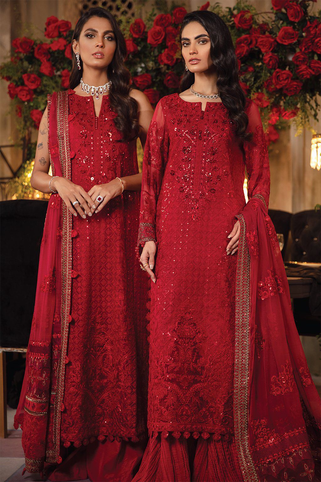 BAROUQE 3PC HEAVY EMBROIDERED HANDMADE WORK WITH HEAVY EMBROIDERED DUPATTA-EP-3431