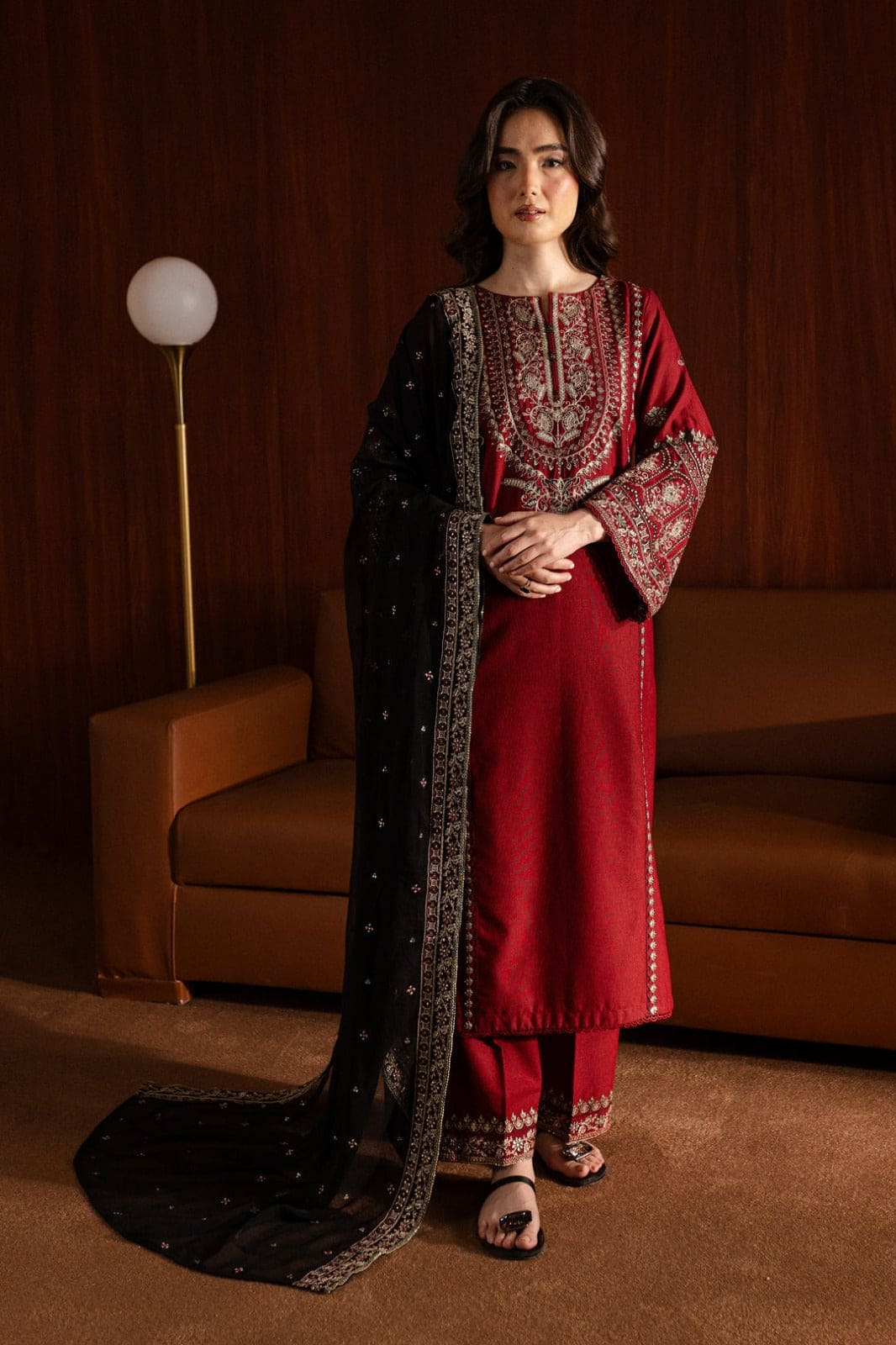BATIK-UNSTITCHED 3PC DHANAK SEQUIN EMBROIDERED SUIT-PK-5750
