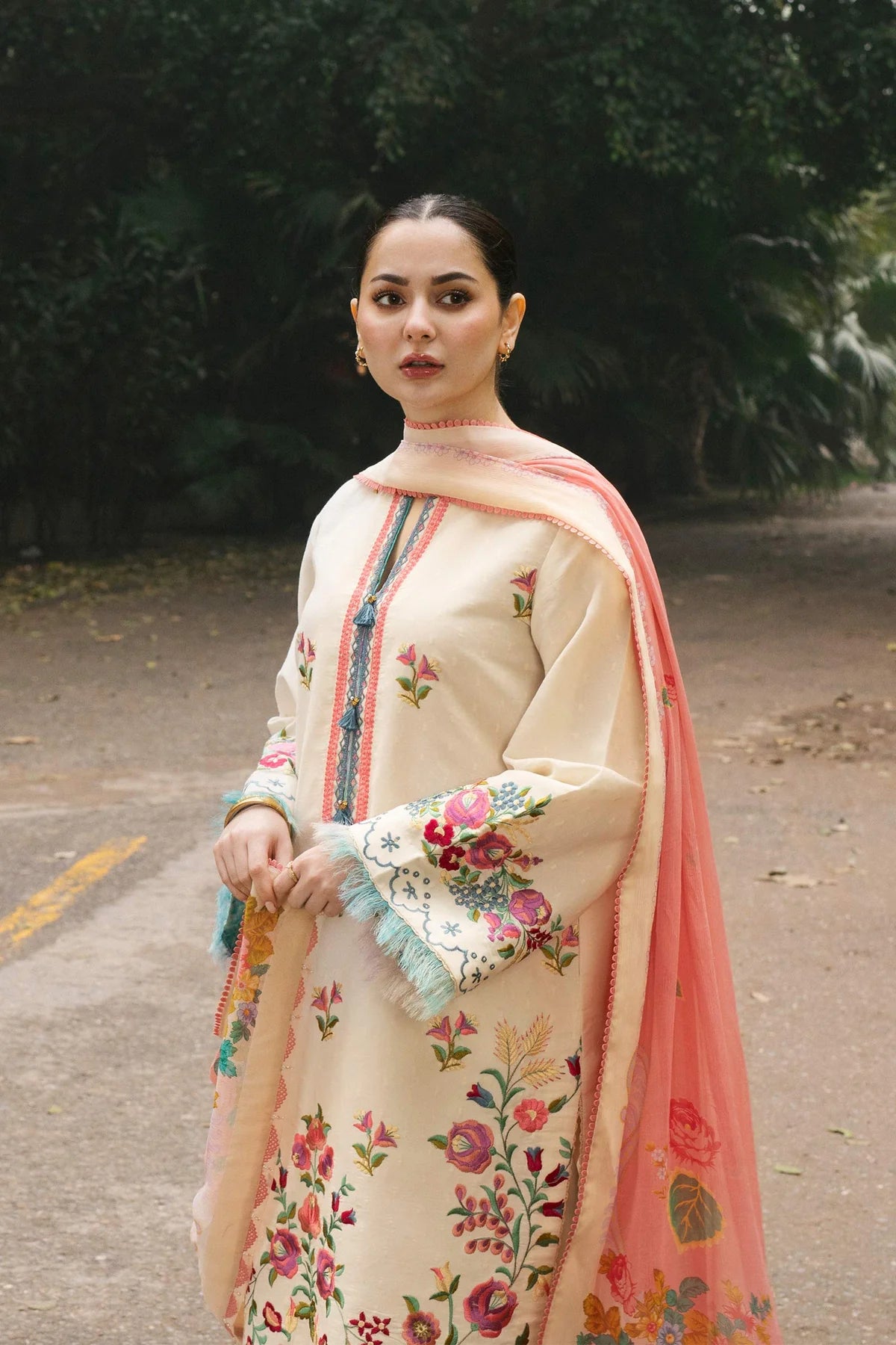 ZAHRA SHAH JAHAN-UNSTITCHED 3PC DHANAK EMBROIDERED SUIT-PK-3529