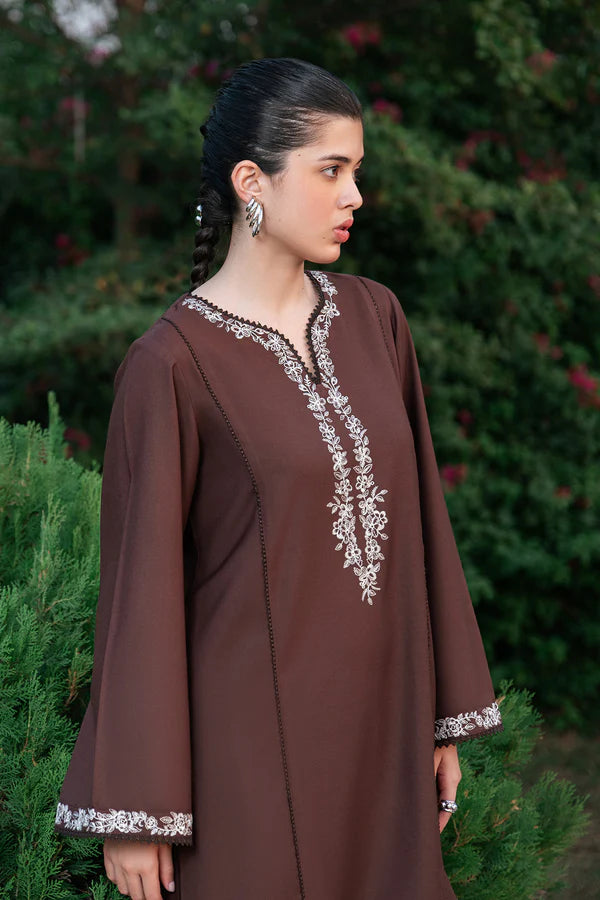 ZIVA-2PC DHANAK EMBROIDERED SHIRT WITH DHANAK EMBROIDERED TROUSER-EP-5512