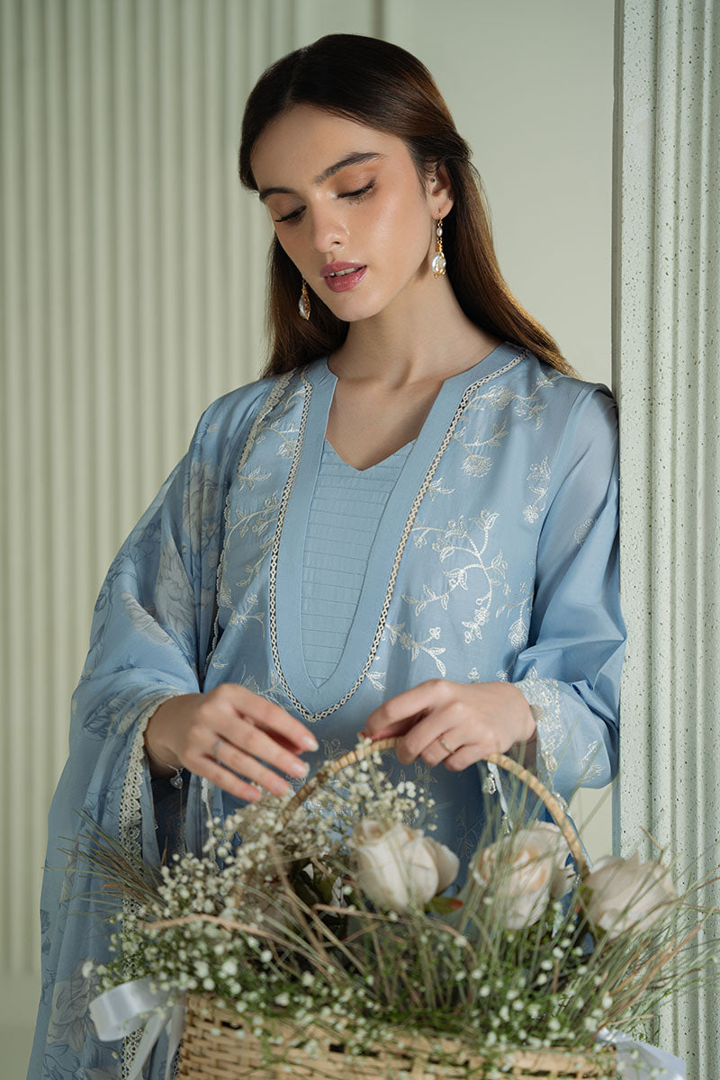 CROSS STITCH-UNSTITCHED 3PC DHANAK EMBROIDERED SUIT-PK-3666