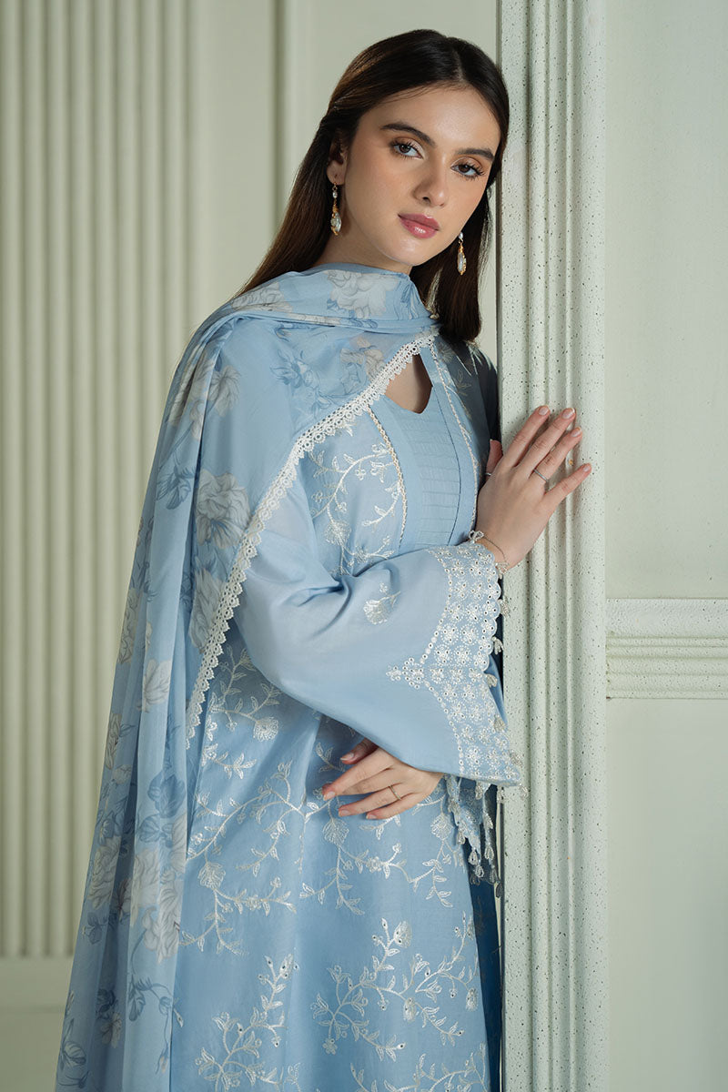 CROSS STITCH-UNSTITCHED 3PC DHANAK EMBROIDERED SUIT-PK-3666