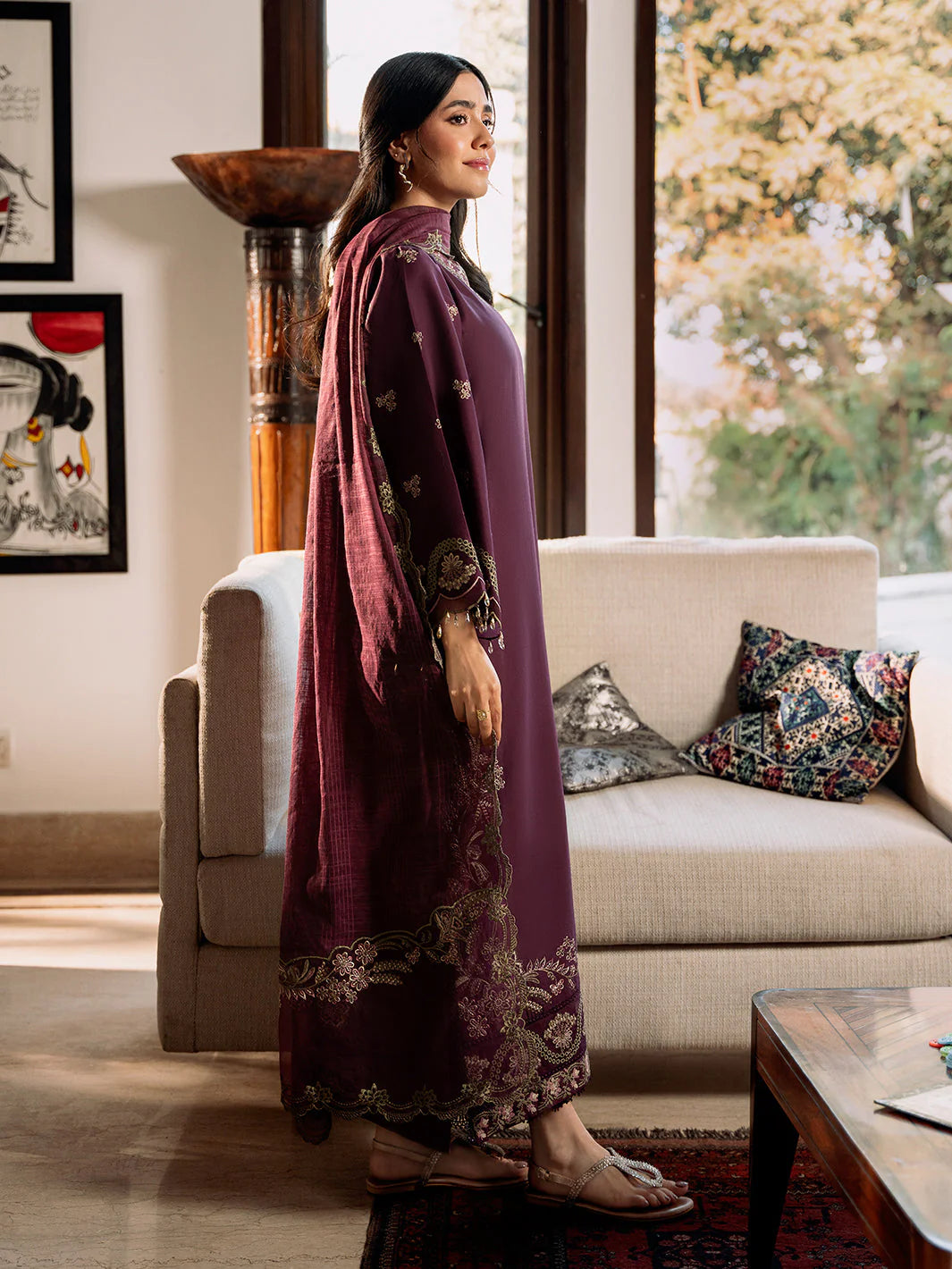 RANG RASIYA - UNSTITCHED 3PC LAWN EMBROIDERED SUIT-PK-5689