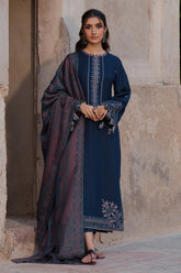 IZEL-UNSTITCHED 3PC DHANAK EMBROIDERED SUIT-PK-4350