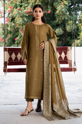 IZEL-UNSTITCHED 3PC DHANAK EMBROIDERED SUIT-PK-4376