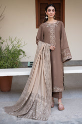 IZEL-UNSTITCHED 3PC KHADDAR EMBROIDERED SUIT-PK-4388