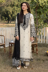 QALAMQAR-UNSTITCHED 3PC DHANAK HEAVY EMBROIDERED SUIT-PK-5657