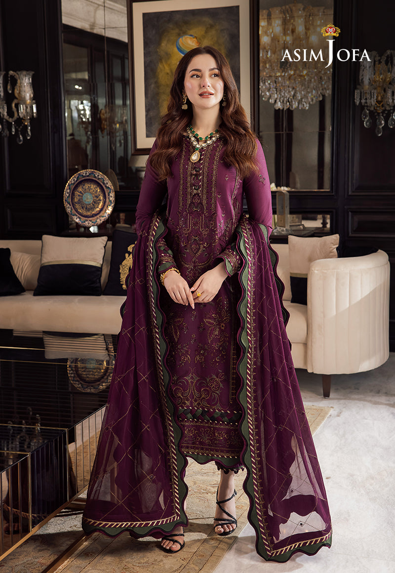 ASIM JOFA-UNSTITCHED 3PC DHANAK EMBROIDERED SUIT-PK-5808