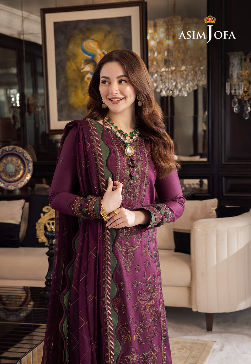 ASIM JOFA-UNSTITCHED 3PC DHANAK EMBROIDERED SUIT-PK-5808