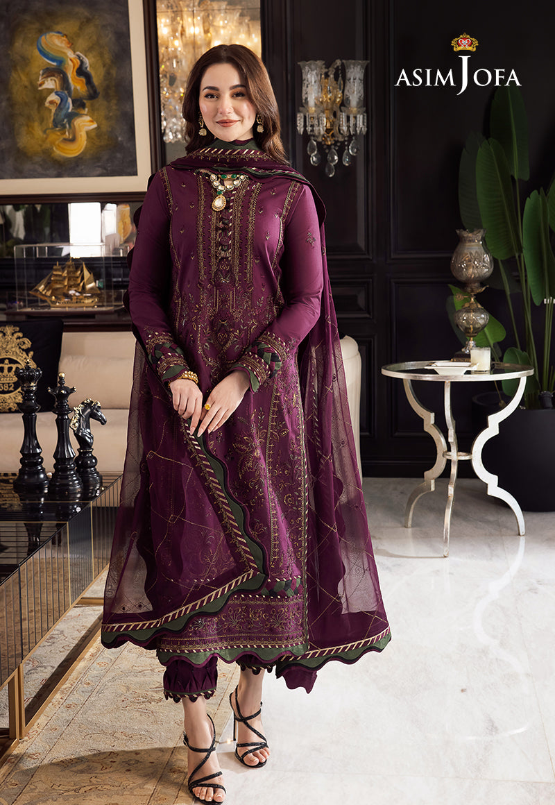 ASIM JOFA-UNSTITCHED 3PC DHANAK EMBROIDERED SUIT-PK-5808