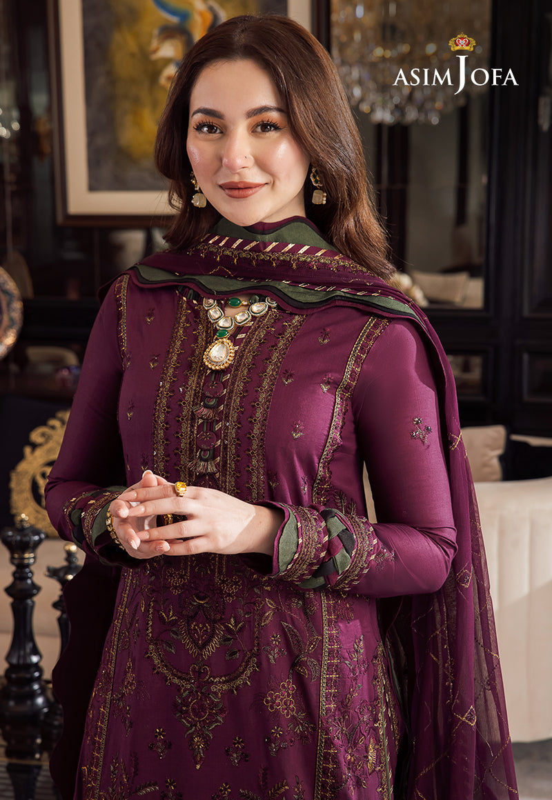 ASIM JOFA-UNSTITCHED 3PC DHANAK EMBROIDERED SUIT-PK-5808