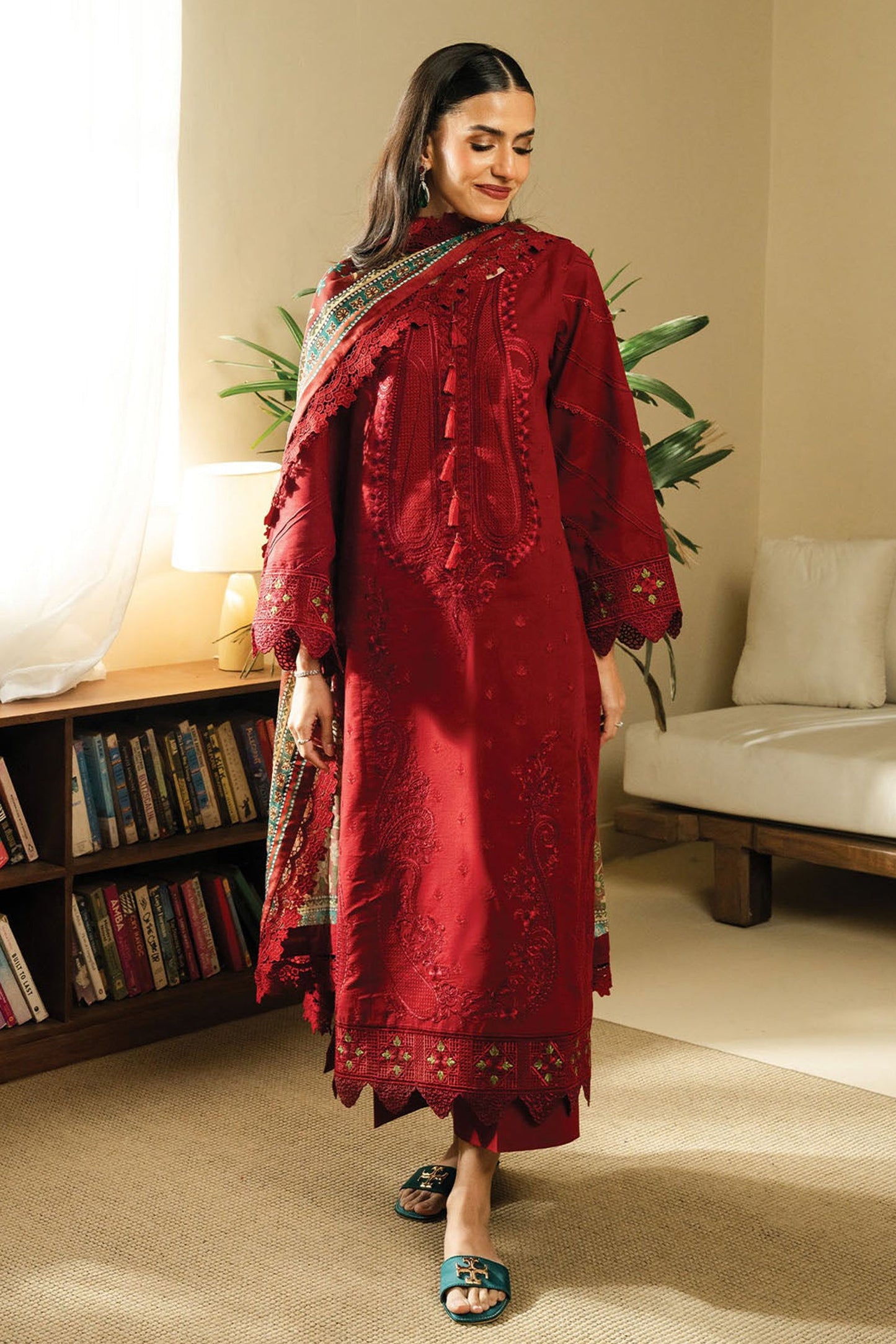 BATIK- UNSTITCHED 3PC DHANAK EMBROIDERED SUIT-PK-5747