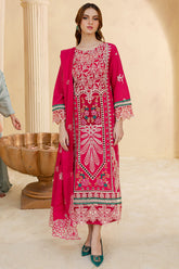 MAHNUR-3PC LAWN LASER EMBROIDERED SHIRT WITH LAWN LASER EMBROIDERED READY TO WEAR DUPATTA-PK-5598