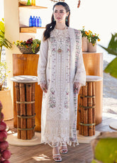QALAMQAR-UNSTITCHED 3PC LAWN CHIKANKARI EMBROIDERED SHIRT-PK-4652