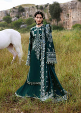 HUSSAIN REHAR-UNSTITCHED 3PC KARANDI EMBROIDERED SUIT-PK-5249