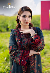 ASIM JOFA-USTITCHED 3PC LAWN HEAVY EMBROIDERED SUIT-PK-4679