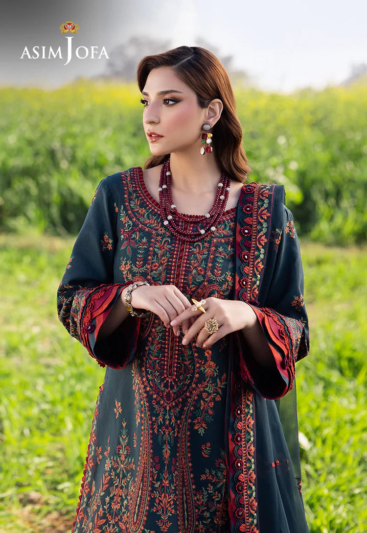 ASIM JOFA-USTITCHED 3PC DHANAK HEAVY EMBROIDERED SUIT-PK-5802