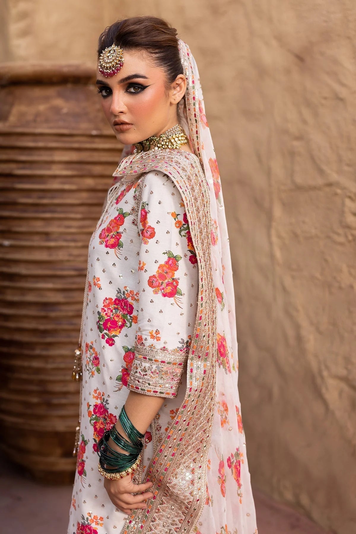 CHARIZMA-UNSTITCHED 3PC SHAMOZE SILK PRINTED EMB SUIT-PK-5826