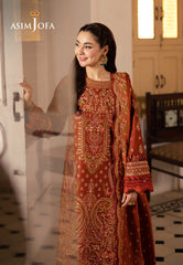 ASIM JOFA-UNSTITCHED 3PC DHANAK SEQUIN EMBROIDERED SUIT-PK-4330